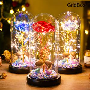 초보졸업식꽃다발 GirdBox 특별한 선물 영원한 장미 낭만을 담다 친구 여자친구 아내