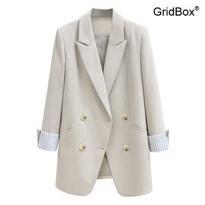 여성화이트정장 GirdBox 여성크롭자켓 봄가을 셋업 의상 숏재킷 반팔 정장자켓 여자오