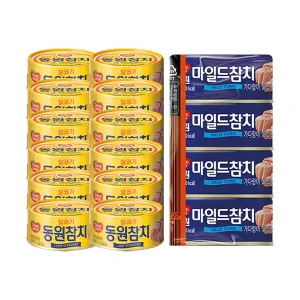 동원 라이트스탠다드참치 85g, 6입, 2개 + 마일드참치 90g, 4입, 1개