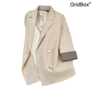 여성정장자켓 가을 루즈핏 캐주얼 GirdBox 화이트 슈트 오버사이즈 블레이저 포켓 코트