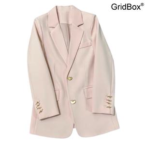 여성정장 자켓 봄 핑크 오버사이즈 GirdBox 하객룩 캐주얼 소프트 트위드 재킷 화이트