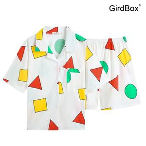 짱구잠옷 커플잠옷 GirdBox 순면 긴팔 홈웨어 파자마 세트