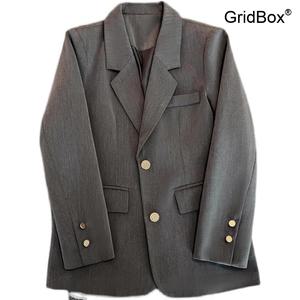 그레이 여성 정장 자켓 GirdBox 봄가을 캐주얼 디자인 쉬운 스타일링 오피스룩 수트
