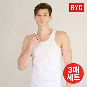 BYC 남자 순면 조끼런닝 3매세트