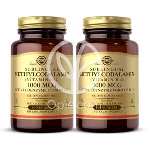 2개 솔가 서브링구얼 메틸코발라민 비타민 B12 1000 mg 60너겟