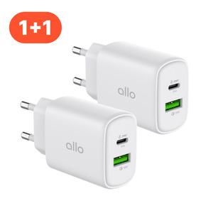 [2개] 알로코리아 라이트 GaN 25W 초고속 미니 여행용 멀티 충전기 UC225GPD