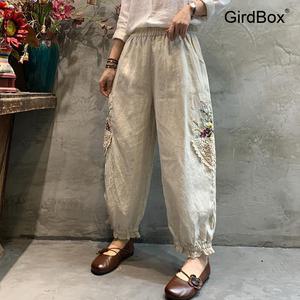 여름 개량한복 GirdBox 면 린넨 레이스 디자인 루즈핏 바지