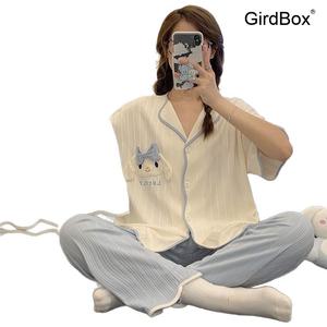 여름잠옷 GirdBox 쿠로미 반팔 긴바지 세트 여성홈웨어 파자마