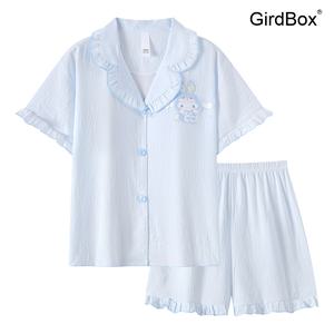GirdBox 여름잠옷 여성 파자마 세트 면 쿠로미 반팔 반바지 홈웨어