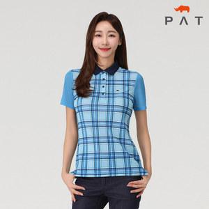 [PAT 여성] 스트레치 체크 패턴 티셔츠_1H45231