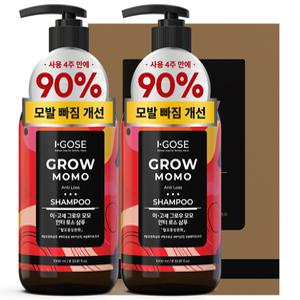 이고세 그로우 모모 탈모집중케어 맥주효모 샴푸 1000ml x 2개 (설페이트 프리)