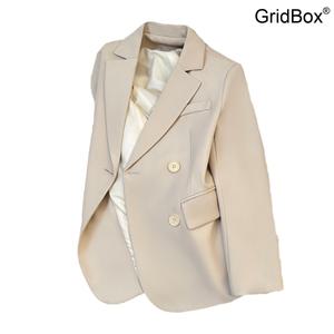 여성 가을 크롭정장자켓 GirdBox 루즈핏 베이직 캐주얼 정장 야상 여자 블레이저 데일