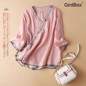 여름철릭원피스 GirdBox 생활한복 개량한복 V넥 자수 반팔 티셔츠
