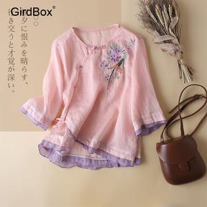 여름 개량한복 GirdBox 반팔 저고리 면 린넨 생활한복 철릭원피스