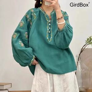 봄철 개량한복 GirdBox V넥 반팔 저고리 면소재 데일리 생활한복