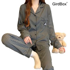 미키마우스 스트라이프 여성잠옷 GirdBox 봄 파자마 세트 홈웨어