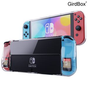 닌텐도 스위치 OLED 투명 TPU 보호 케이스 GirdBox 게임 카드 수납 가능한 소프트 실리