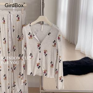 미키마우스 잠옷 여성 모달면 GirdBox 여름 파자마 세트 홈웨어