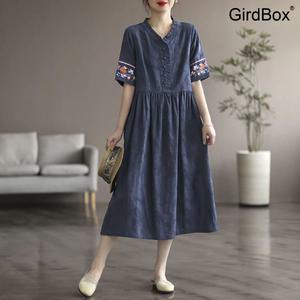 여름철릭원피스 GirdBox 생활한복 개량한복 허리치마 수화 면소재