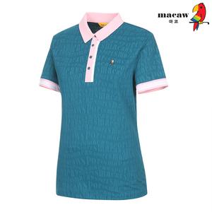 (여성)로고 프린트 카라 반팔 티셔츠_MMW2TS09