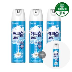 [8,930원+사은품]해피홈 수성 에어로솔 무향 500ml 3개+에어로솔 무향 350ml증정(7/10