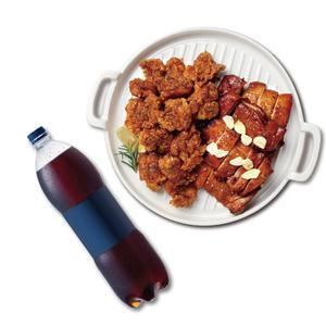 [땅땅치킨]땅땅불갈비(반)+허브순살치킨(반)+콜라1.25