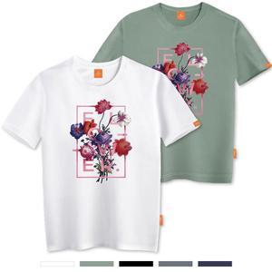 엘라모 스퀘어플라워 반팔 티셔츠 남녀공용 빅사이즈 S~4XL