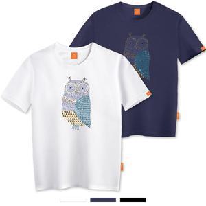 엘라모 큐빅부엉이 반팔 티셔츠 남녀공용 빅사이즈 S~4XL