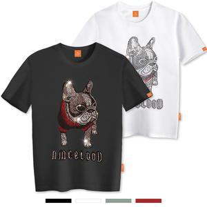 엘라모 큐빅도그 반팔 티셔츠 남녀공용 빅사이즈 S~4XL