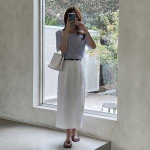셀룬 벨트 스커트 세트 여름 여성 롱스커트 데일리 출근룩 빅사이즈