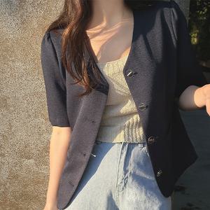 델비 노카라 데일리 반팔 자켓 여름 여성 하객룩 출근룩