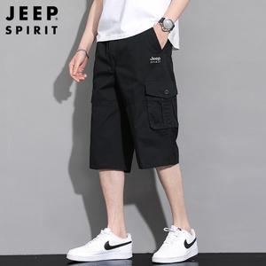 JEEP SPIRIT 남성용 작업복 멀티포켓 반바지 여름 캐주얼 작업복 7부 팬츠