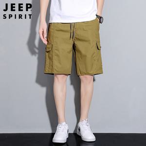 JEEP SPIRIT 남성용 멀티포켓 반바지 여름 캐주얼 5부 바지