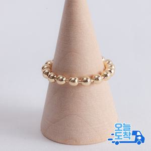 14K 볼 체인 금 반지