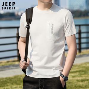 JEEP SPIRIT 여름 트렌디 남성용 신상 캐주얼 반팔 티셔츠