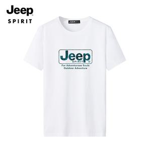 JEEP SPIRIT 남성 반팔티 티셔츠 여름 순면 라운드넥 반팔