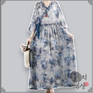 생활 한복 원피스 여성 개량한복 여자 일상복 명절 0704-01