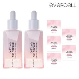 에버셀 셀 유스 선앰플 30ml x 2통 안티에이징 수분 선크림 SPF 50+PA+++ 미백 주름개