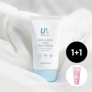 [2pack] 유브이 마스터 키즈 앤 맘 무기자차 마일드 선 크림 45ml(+모찌 팩투폼 20ml)