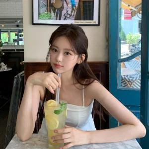 (뒷밴딩/스트랩조절O) 엘라스 세미 크롭 핀턱 뒷밴딩 나시 블라우스 여름 썸머 bs7683