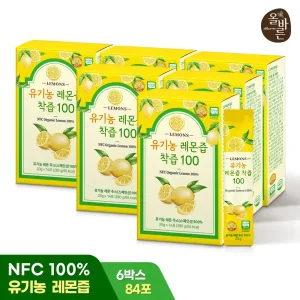 [내일도착]올바른 유기농 레몬즙 100 14포 6박스(총 84포)