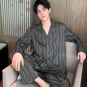 상하의 긴팔 남성 잠옷 상하세트 봄 가을 스트라이프 코튼 홈웨어 남자 파자마 OFDJ-P