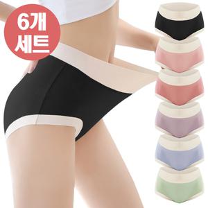 [6개 세트] 쫀쫀한 고탄력 쫀핏 팬티 스판 노라인