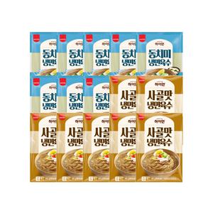 하이면 시원한 냉면육수 330g 2종 혼합 15봉 (동치미/사골)