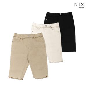 [NIXKIDS]여아) BK/코튼 컬러 워싱 풀밴딩 5부 스키니(FKQMDDH950M)
