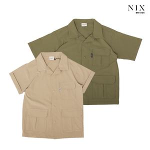 [NIXKIDS]유니) 스판 립스탑 3포켓 오버핏 카라 반팔 셔켓FKRMCJV712P