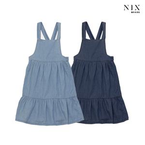 [NIXKIDS]여아) M/L톤 텐셀 데님 워싱 피나포어 원피스(FKQMDOA940M)