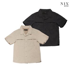 [NIXKIDS]남아) 나일론 노치드카라 반팔 셔츠 (레귤러핏)(FKQMCSH803P)
