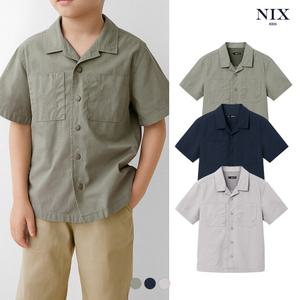 [NIXKIDS]남아) 노치드카라 반팔 셔츠(FKQMCSH802P)