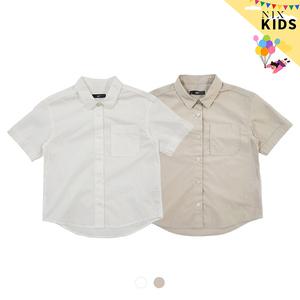 [NIXKIDS]여아)세미오버핏 롤업반팔셔츠(FKQMCSH901P)